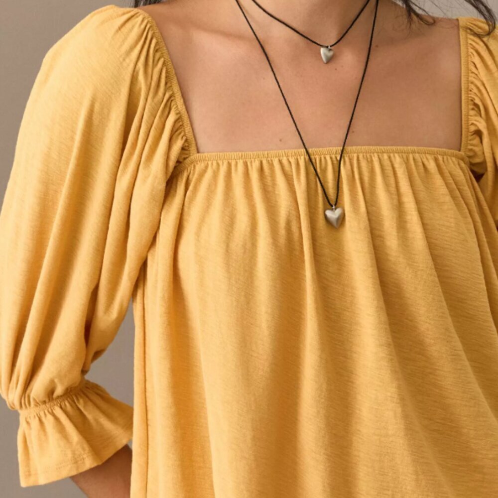 Anthropologie Nation LTD Luca Peasant‎ Top Pima Cotton Cottagecore Square Neck - Picture 3 of 14